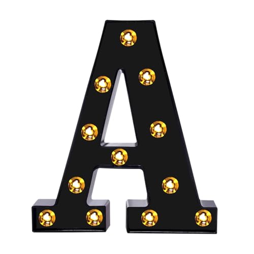 Foaky Black Light Up Letters,Black and Gold Party Decorations, Black Bedroom Decor for Night Light Wedding Birthday Party Home Bar Decoration