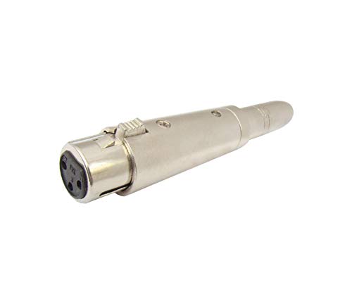 Image of MX 3 Pin XLR Microphone pin Pure Copper Nickel Plated for High Conductivity microphone (3 Pin XLR Female to P‑38 Mono Socket, Pack of 1, Female Connector)