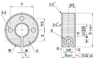 Shaft Collars - 3 Holes One Piece Clamp-on 20mm 1pc