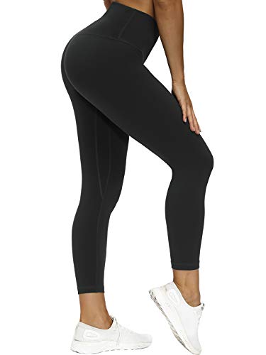 Yige Women's Naked Feeling High Waist Side Pocket Yoga Pants Tight Workout Yoga Leggings Gray-L