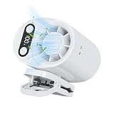 May - Mini ventilatore a clip, dispositivo con display digitale LED, ventilatore a mano con clip e 100 velocità, per viaggi, festival, musicali, ciclismo, giardinaggio, uomini e donne