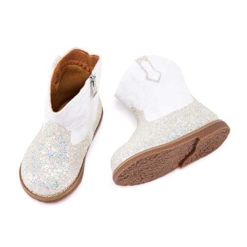 BMCiTYBM Baby Cowboy Cowgirl Boots Infant Western Shoes Boys Girls Round Toe Boots All Seasons 6-24 Months4