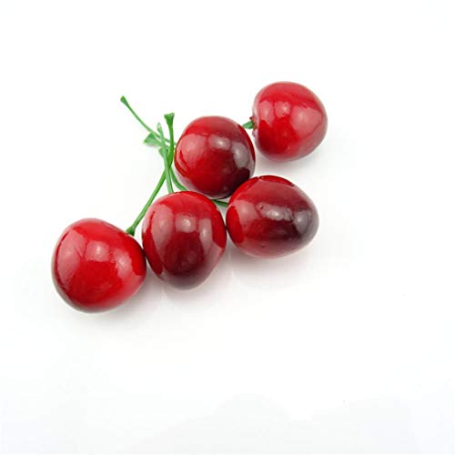Image of Ulalaza 26Pcs Fake Cherry Artificial Fruits Model Lifelike Cherries Home House Kitchen Party Decoration Desk Ornament