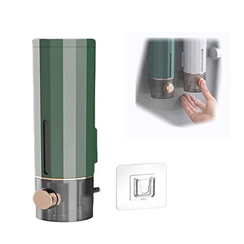 Dispensador de líquido prensado montado en la pared que no deja marcas, dispensador de jabón líquido for manos montado en la pared prensado, dispensador de bomba de ducha de baño de 450 ml, for acondi Cover