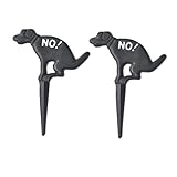 SHINEOFI 2 pièces Piquets de Jardin Fonte Solide Forme de Chien Décoration Extérieure R...