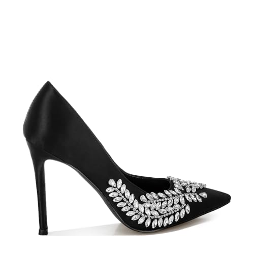 Ashlyn Rhinestones Embellished Satin Stiletto Pumps