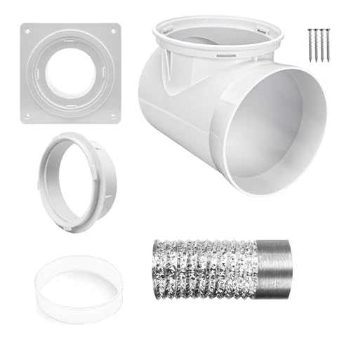 Wsdsgz Manguera de ventilación para secadora para espacios reducidos, juego de conectores de ventilación de 90 grados, accesorio de manguera de codo flexible