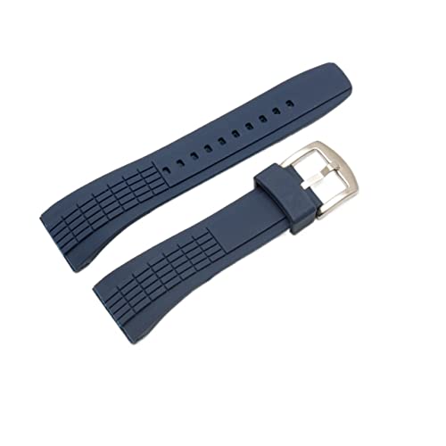 Bracelet montre 26mm silicone noir boucle inox durable pour Seiko SRH