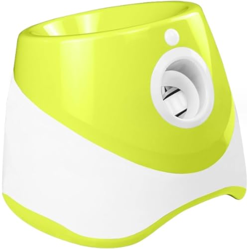 GrnArt プラスチック犬自動ボール投げ小型犬用 中型犬用 犬ボール投げ犬自動ボール投げ インタラクティブペットボール投げ 屋外屋内ボール投げゲーム屋外テニスボール投げトレーニングペットボール投げテニスボール発射家庭用 (イエローグリーン,プラスチックボ