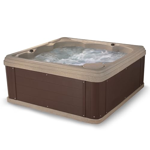 AquaLife Inland™ 5-6 Person 24-Jet Lounger Hot Tub with LED Lighting, Digital Control, Insulated Cover