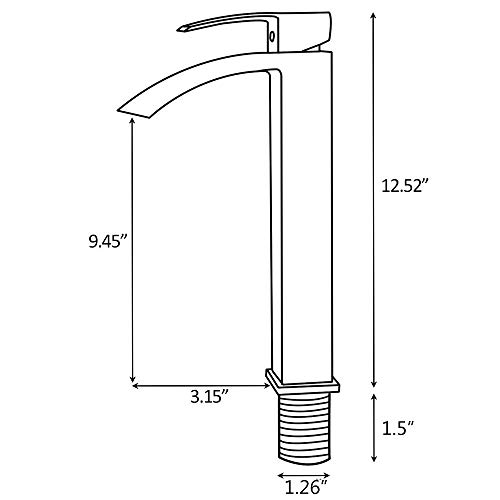 VCCUCINE Modern Contemporary Brushed Nickel 12.52" Tall Bathroom Vessel Sink Faucet, Single Handle Stainless Steel Sink Faucet - Thumbnail 2