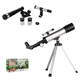 Telescópio Astronômico F36050 Profissional Portátil com Tripé e Acessórios, Kit Completo para Observação