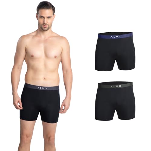 Image of ALMO Men's Micromodal Metallic Boxer Briefs | 3X Softer Than Cotton | Anti-Bacterial & Odour Control | Enhanced Stretchability | Fade Resistance | Faster Moisture Absorption