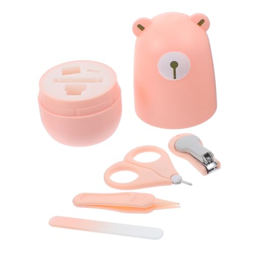 SECFOU 1 セット 子供用マニ セット 爪切り ベビーネイルケアキット 用爪やすり 幼児ペディ バリカン ベビーグルーミングキット プラスチック、炭素鋼 ピンク