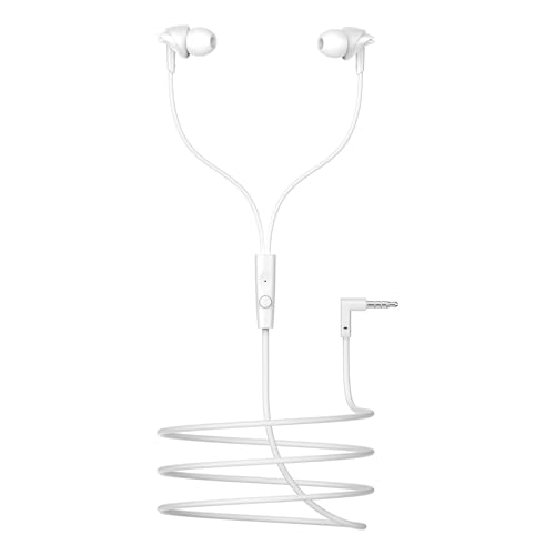 Image of Bassheads 213L, 10mm Drivers, Signature Sound, in-Line Microphone, Integrated Controls, 3.5mm L-Shaped Connector & 120cm Braided Cable Wired Earphones with Mic (Active White)