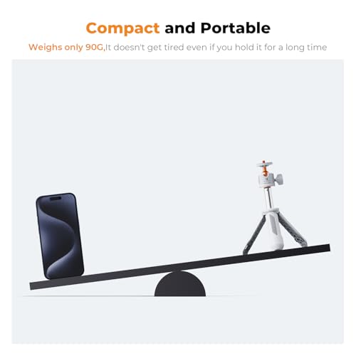 Image of K&F Concept Selfie Stick & Tripod, Max Load 2kg, 360 Panoramic, Aluminium, Compatible with Camera & Smartphone, Grey
