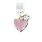 ELISE & FONDA TP253 - Porta di ricarica USB di tipo C, anti-polvere, a forma di cuore, per cellulari Samsung/Huawei/OnePlus/Xiaomi/oppo Android (rosa), approx. 1.5 cm (L) x 0.2 cm (D) x 1.5 cm (H),