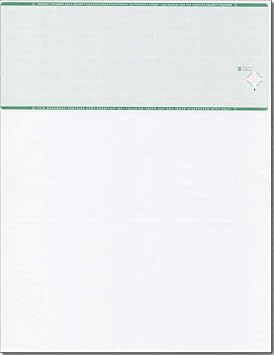 Blank Computer Checks on Top - Business Voucher Check Stock Paper Compatible with QB Accounting Software, Green 500