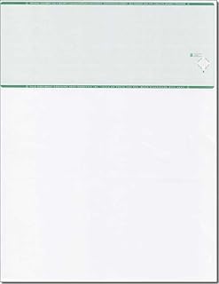 Blank Computer Checks on Top - Business Voucher Check Stock Paper Compatible with QB Accounting Software, Green (500)