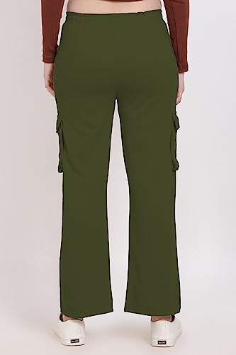 Image of Women's Cotton Fabric Stylish Cargo Pocket Lower /Sweatpants