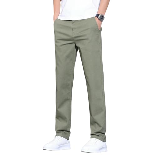 Men's Spring Summer Thin Loose Straight Versatile Solid Color Retro Casual Pants