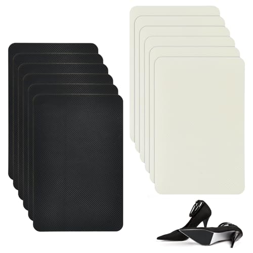 Amexo 12 Piezas Suela Antideslizante Suelas para Zapatillas Suelas para Zapatos de Goma Plantillas Antideslizantes Autoadhesiva Protector Suela Zapatos Almohadillas de Goma Reducción de Ruido