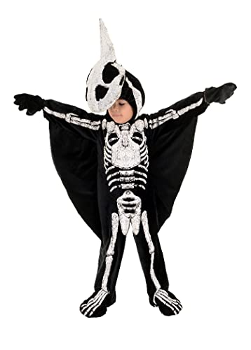 underwraps boys underwraps kids fossil dinosaur costume, pterodactyl, sm costume, black/white, small us