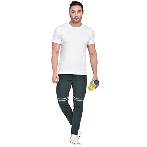 Image of BEEVEE Mens Forest Green 4way Stretch Elasticated Knits Trackpant with Drawstring.