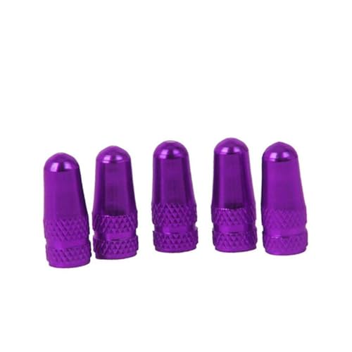 CAKEEYUM Machined Aluminum Alloy Bicycle Bike Tire Valve Caps Dust Covers Valve Cap Purple French Style 5 Pcs Decorative bicycleDecorative Bicycle caps Outdoor Recreation Kids Bike acces