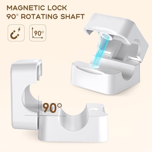 SC+ 6 Pack Clips Magnéticos para Cables • Soporte para Cables bajo Escritorio • Organización de Cables para Oficina en Casa, Teléfono, Auto, Pared, Escritorio, Velador • Soporte Premium para Cables (Blanco) miniatura 2