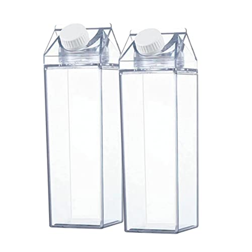 Botella de jugo transparente reutilizable y hermética de 500ml pack de 2 4