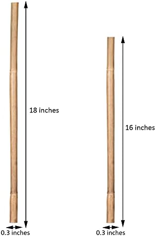 Plant Stakes Natural Garden Bamboo Sticks for Indoor and Outdoor, 20pcs for Tomatoes, Beans, Potted Plants - 18 inches
