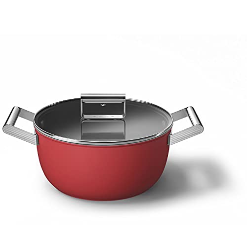 Smeg-Red-5-Quart-95-Inch-Casserole-Dish-with-Lid Smeg Red 5 Quart 95 Inch Casserole Dish with Lid