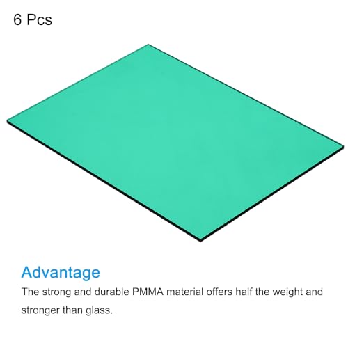 Image of MECCANIXITY 6 Pcs PMMA Acrylic Sheets Colored Transparent 7 x 5Inch Cyan Acrylic Sheets for DIY Projects, Art, Crafting, Laser Cutting & Engraving