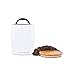 Airscape Ceramic Coffee and Food Storage Canister, 7" Large - Patented Airtight Inner Lid Releases CO2 and Preserves Food Freshness - Glazed Ceramic with Bamboo Top - Snowflake White
