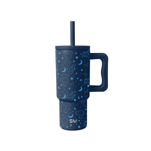 Image of Simple Modern Disney Kids 24 oz Tumbler with Handle and Silicone Straw Lid | Spill Proof Leak Resistant | Reusable Stainless Steel Bottle | Kids Boys | Trek Collection | Mickey Mouse Constellations