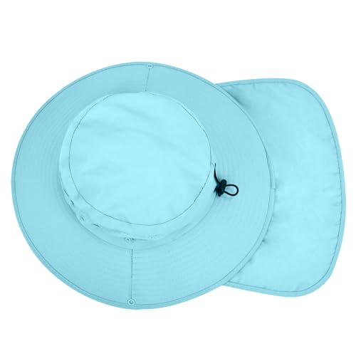Image of Sun Hats for Men Women, UPF50+ Protection Safari Hat,Wide Brim Fishing Hat with Neck Flap,Bucket Hats for Beach Hiking
