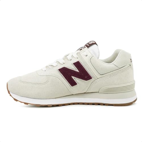 Tenis Casual Dia a Dia New Balance 574 V2, Unisex, BEGE CLARO/VINHO, 38