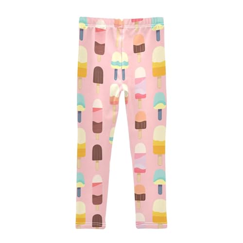 Retro Colorful Ice Cream Girls Casual Leggings for Kids Printed Long Pant Bottoms Stretch and Soft2