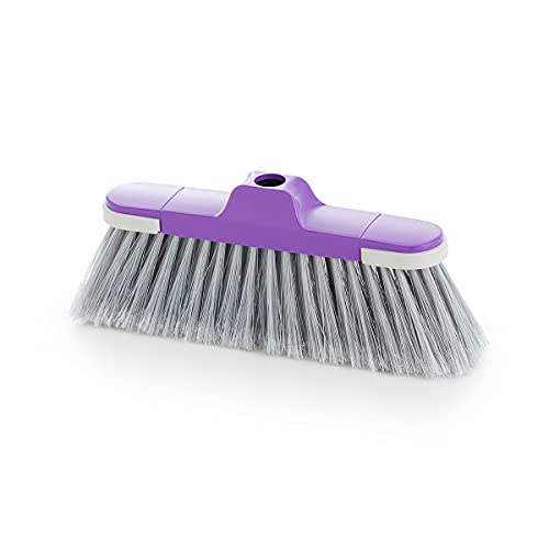 Maya 02011 Escoba luna con dureza de las Fibras Intermedia, Ideal para Barrido en Interiores - Color Morado y Gris