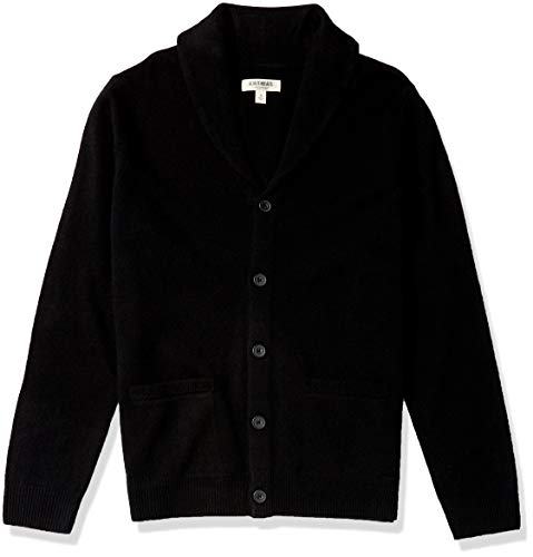 Goodthreads Men's Lambswool Long-Sleeve Shawl Collar Cardigan Sweater, Black, Large #TOP5