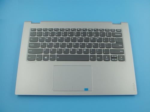 Equipos De Computo, Personal Computer Bayjebu Parts para Lenovo Ideapad Yoga 520-14IKB - Bisel de teclado con reposamuñecas de 14 pulgadas, retroiluminado, sin huellas dactilares, color plateado...