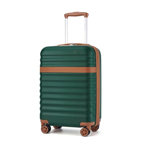 Kono Carry On Luggage 22x14x9 Expandable 20Inch Hardshell TSA Lock Green