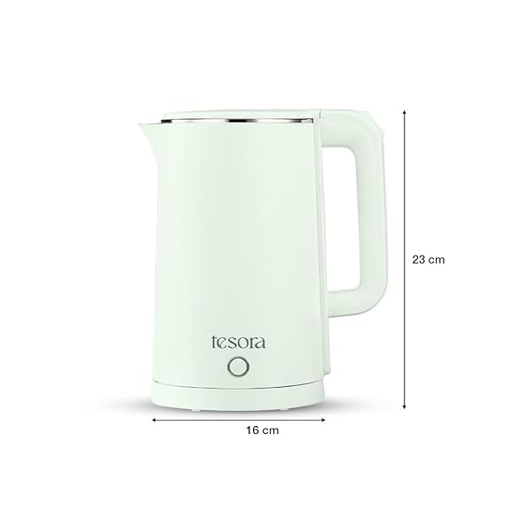 Image of Premium Electric Kettle | Auto Power Cut | Boil-Dry Protection | Cool Touch Double Wall | 1500 Watts |1-Year Warranty by Tesora (Green)