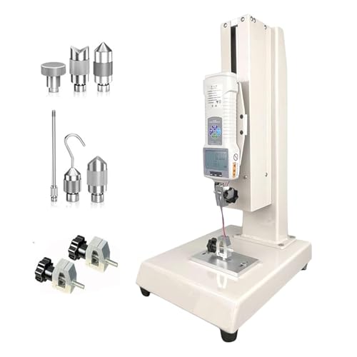Digital Tensile Testing Machine with Hand Wheel Force Gauge Stand, 5 Probes, Manual Force Test Bench, 500N Vertical Push Pull Gauge for Compression & Tension Testing