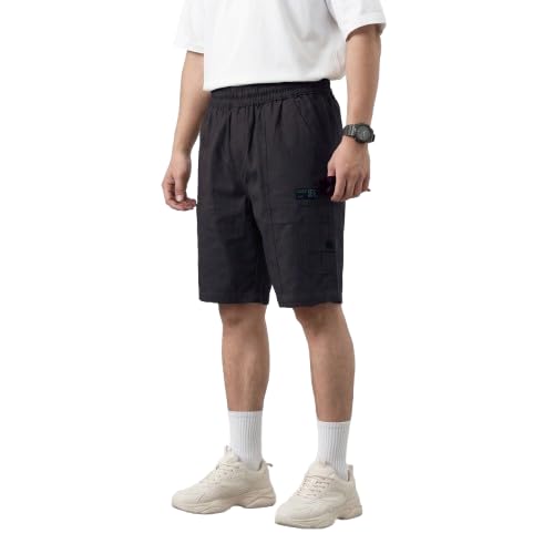 Mens 5 Pocket Cargo Shorts Elastic Waist Casual Utility Shorts Knee Length Outdoor Travel Shorts Multicolor-picture-52