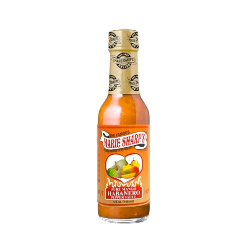 Image of Marie Sharp's Mango Habanero Pepper Sauce, 5 oz - Sweet & Spicy Belizean Hot Sauce with Real Mango - All-Natural, Gluten-Free