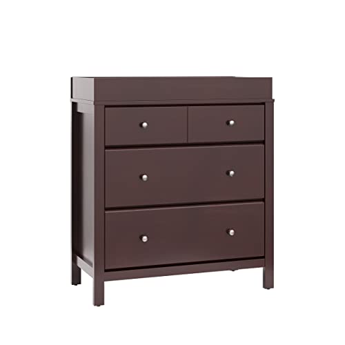 Image of Storkcraft Horizon 3 Drawer Chest with Removable Changing Topper (Espresso) – GREENGUARD Gold Certified Nursery Dresser, Kids’ Storage Chest with Organizer, Durable and Stylish 3-Drawer Design