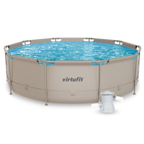 VirtuFit Piscine (Beige, Ø366 x 100 cm (INKL. Filterpumpe), Ronde)
