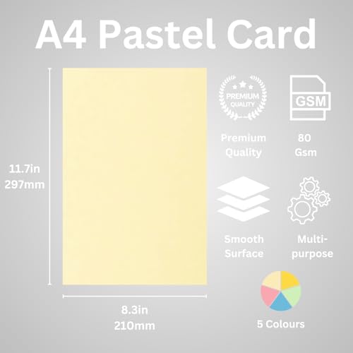Hawksbill 80 GSM A4 Pastel Paper - 500 Sheets for Origami Printing Scrapbooking Crafting & Office Use, Assorted Pastel - Image 2